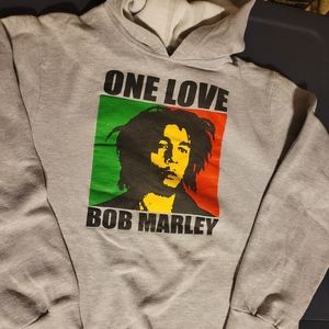 Bob Marley One Love Grey Hoodie sweatshirt size youth large